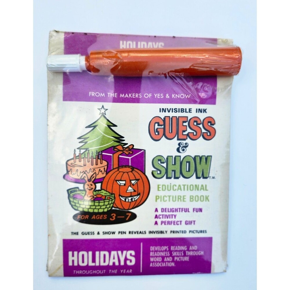 Vintage 1980s Guess & Show Invisible Ink Book Holidays Lee Publications Sealed